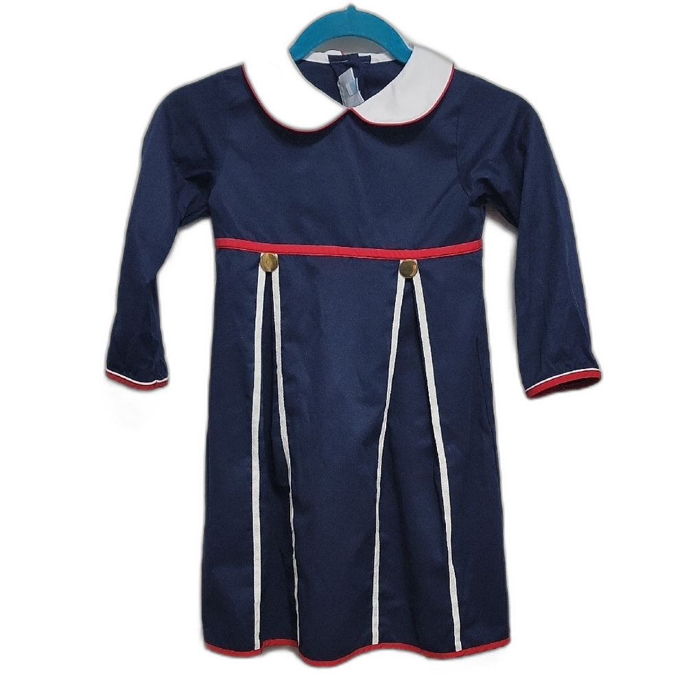 Little English Formal Dress Blue White Size 7